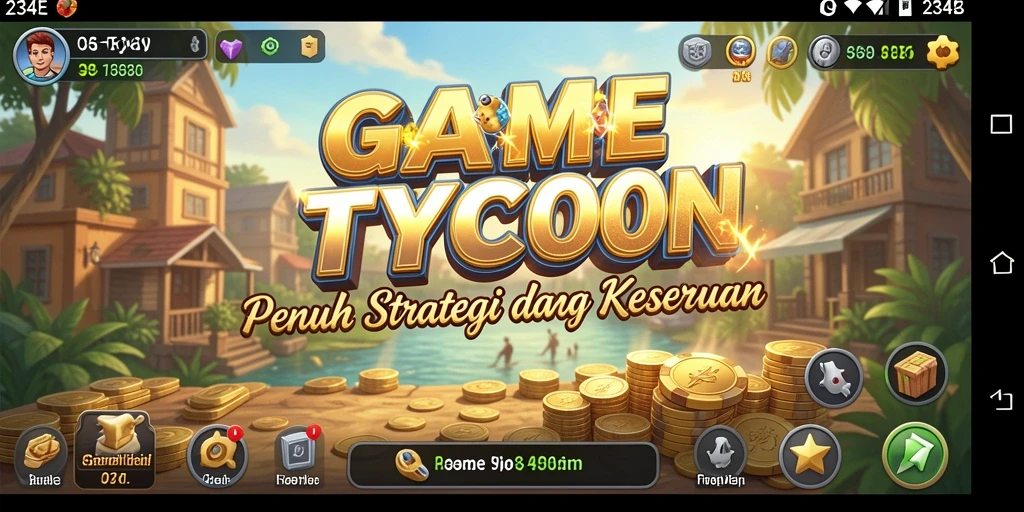 Screenshot utama 234E menampilkan keseruan gameplay Tycoon.