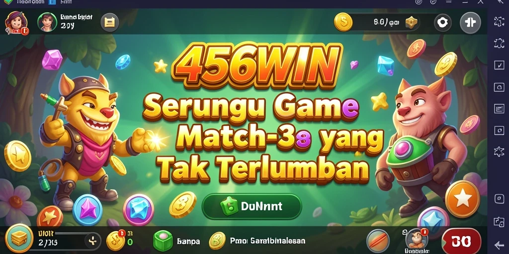 Tangkapan layar gameplay 456WIN menampilkan kombinasi objek berwarna cerah.