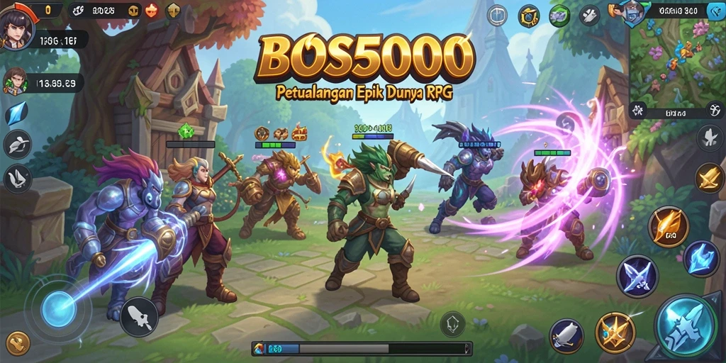Gameplay menarik dari BOS5000 menunjukkan pertarungan seru di dunia RPG.