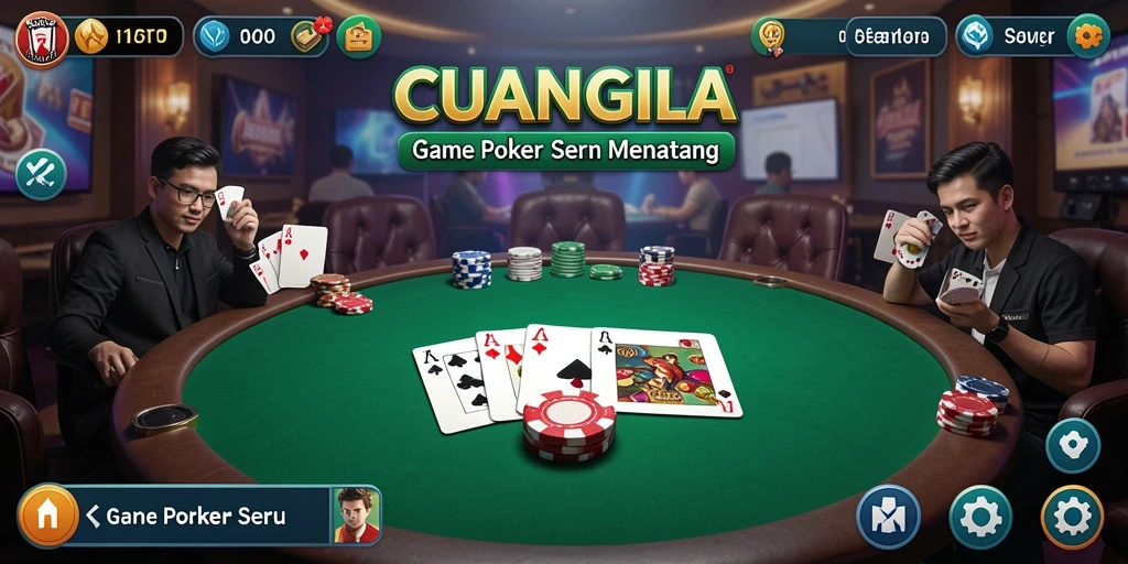 Tampilan screenshot CUANGILA menampilkan aksi seru permainan Poker.