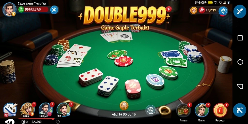 Screenshot menampilkan gameplay seru Gaple di DOUBLE999.
