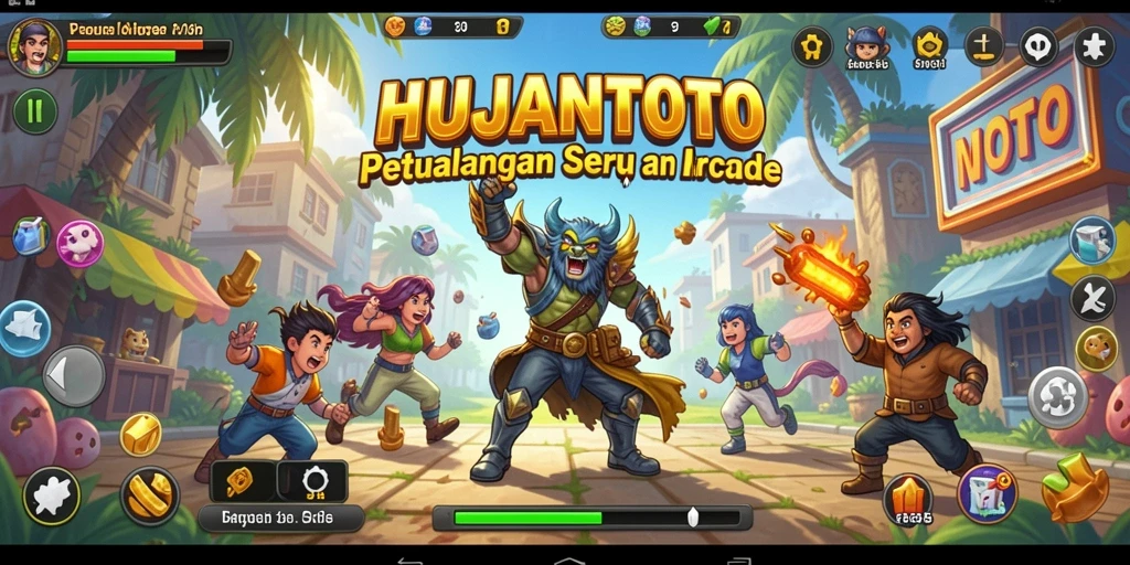 Tampilan menawan dari gameplay seru di HUJANTOTO.