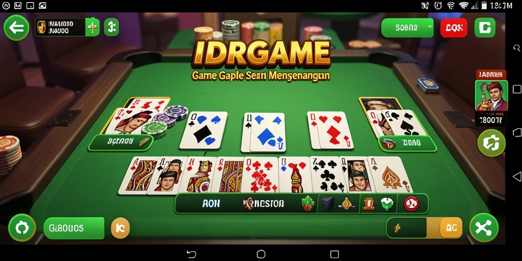 Tangkapan layar gameplay Gaple IDRGAME yang seru dan interaktif.