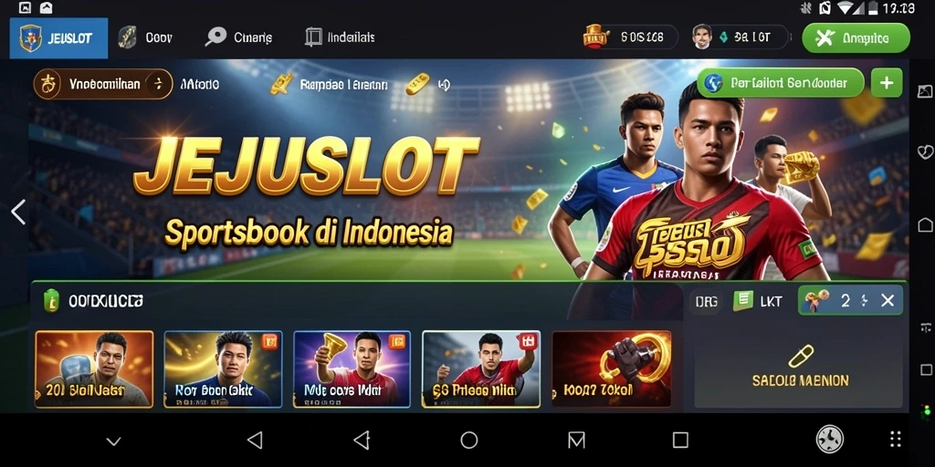 Tampilan gameplay seru JEJUSLOT dalam taruhan olahraga.