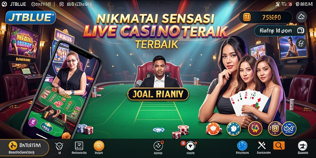 Gameplay seru di JTBLUE dengan dealer langsung dan suasana kasino.