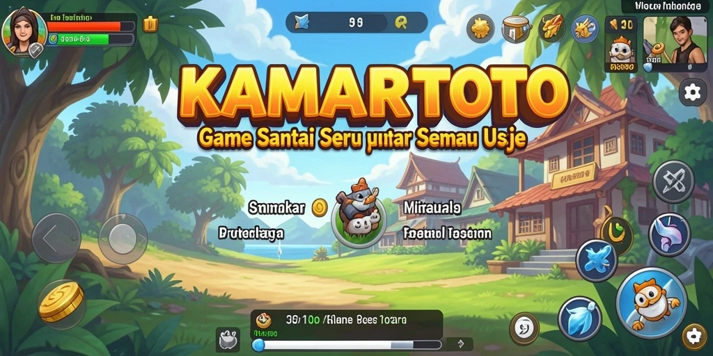 Tampilan gameplay KAMARTOTO yang penuh warna dan menyenangkan.
