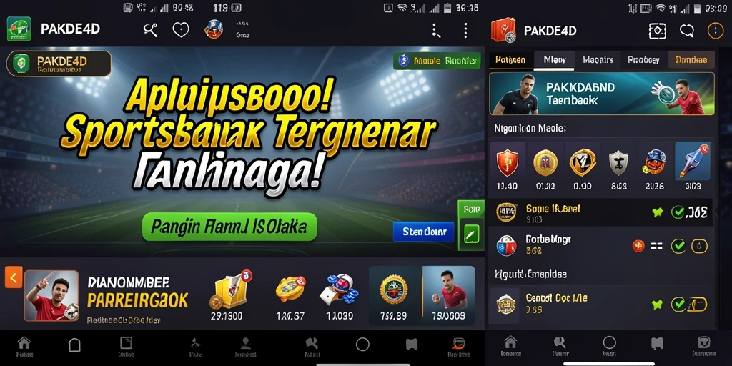 Tampilan menarik aplikasi PAKDE4D dengan fitur taruhan olahraga live.