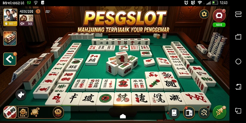 Tampilan gameplay PESGSLOT yang menawan dengan suasana Mahjong.