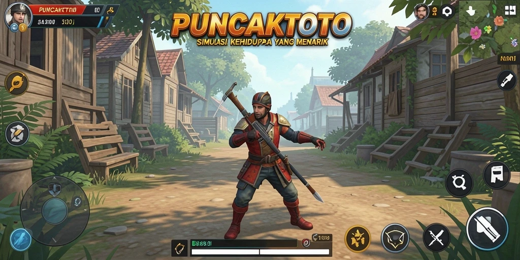 Tampilan gameplay menarik dalam simulasi kehidupan PUNCAKTOTO.