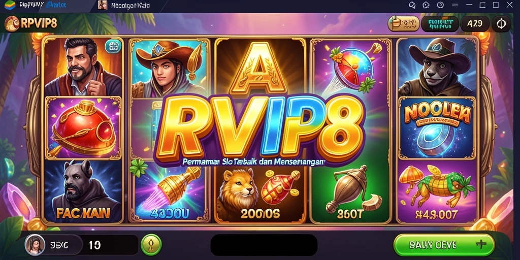 Tampilan gameplay seru RPVIP8 dengan berbagai tema Slot.